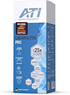 ATI ICP Lab Analysis Pro para aquários de recife - Teste avançado de água com análise de água RO - Nitrato, KH e flúor - 1 kit de teste