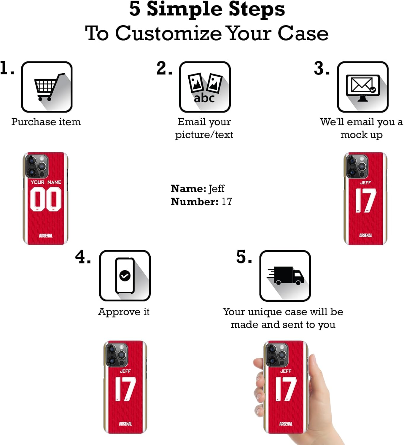 Head Case Designs Officially Licensed Custom Customized Personalized Arsenal FC Home 2023/24 Kit Leather Wallet Case Compatible with Apple iPad 10.2 2019/2020/2021