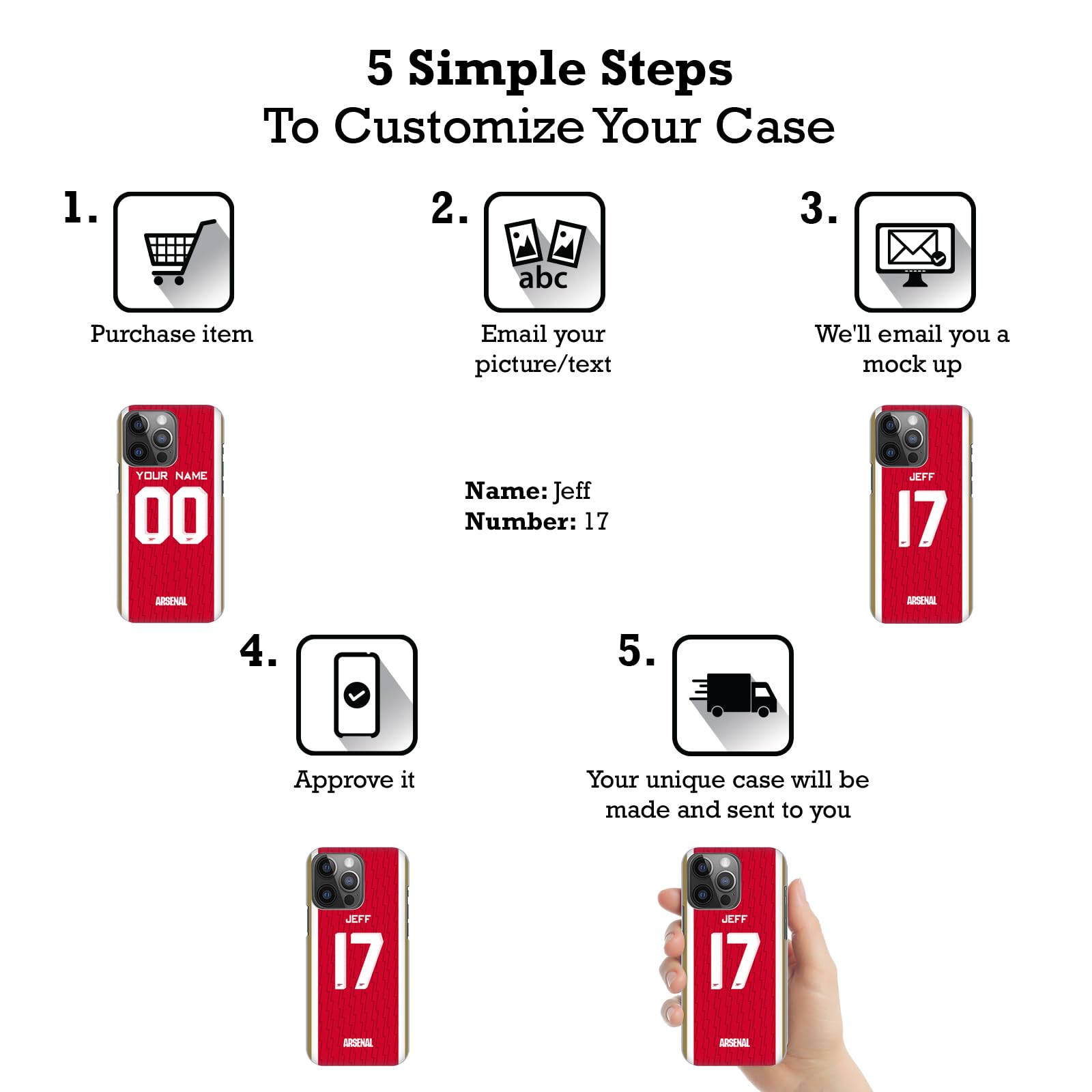 Head Case Designs Officially Licensed Custom Customized Personalized Arsenal FC Home 2023/24 Kit Leather Book Wallet Case Cover Compatible with Apple iPad 9.7 2017 / iPad 9.7 2018