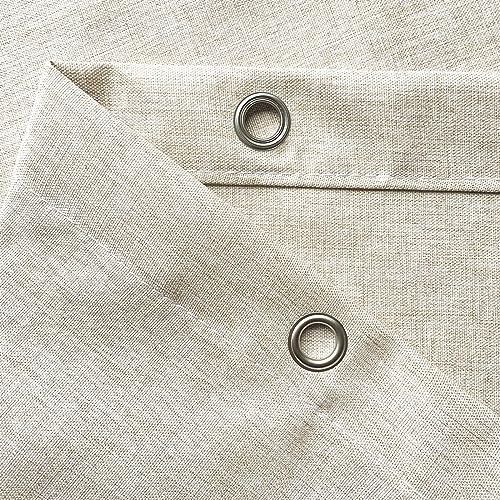 YISURE Extra Long Linen Textured Shower Curtain 220cm drop - Image 2