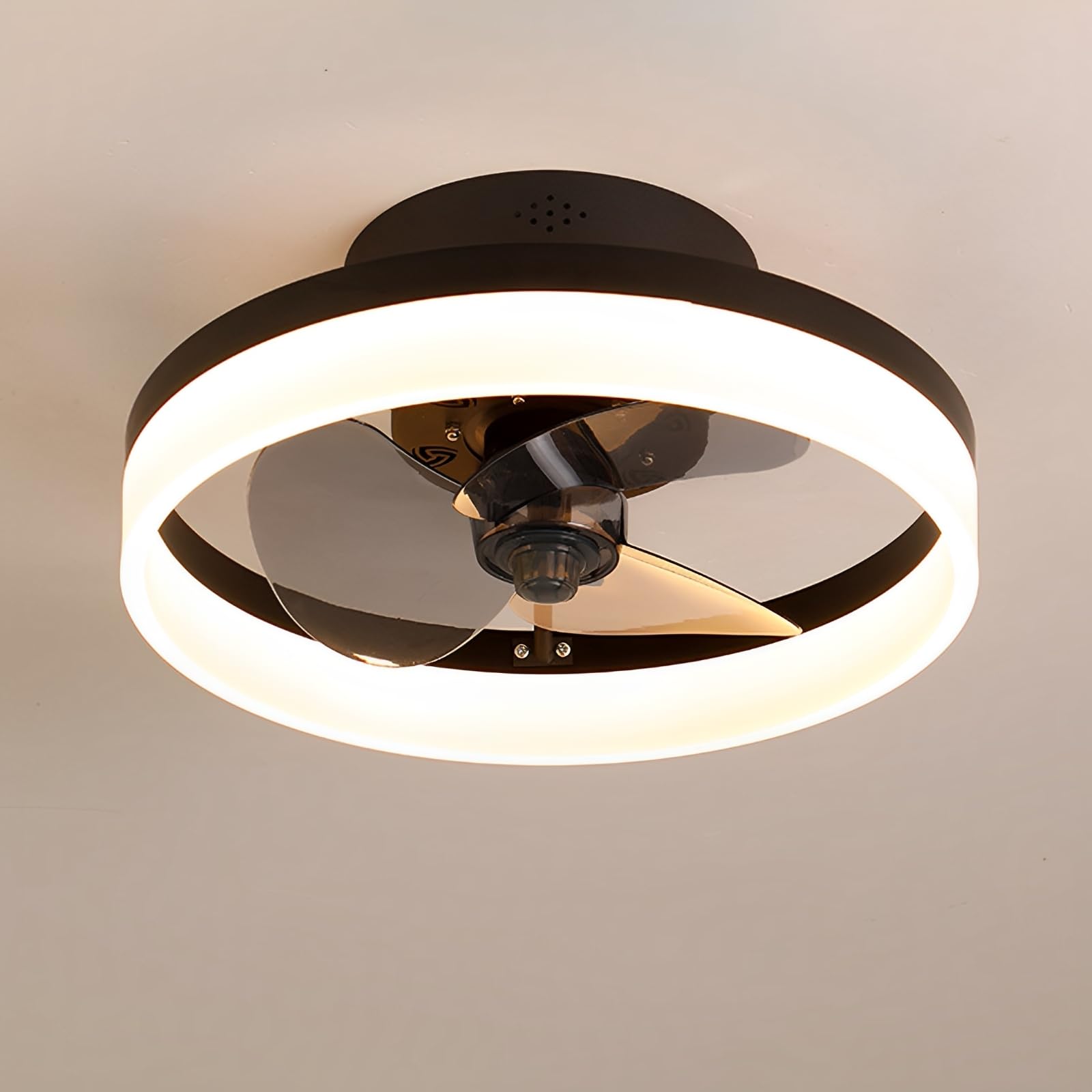 Ventilateur de plafond discret avec éclairage LED réglable 45cm