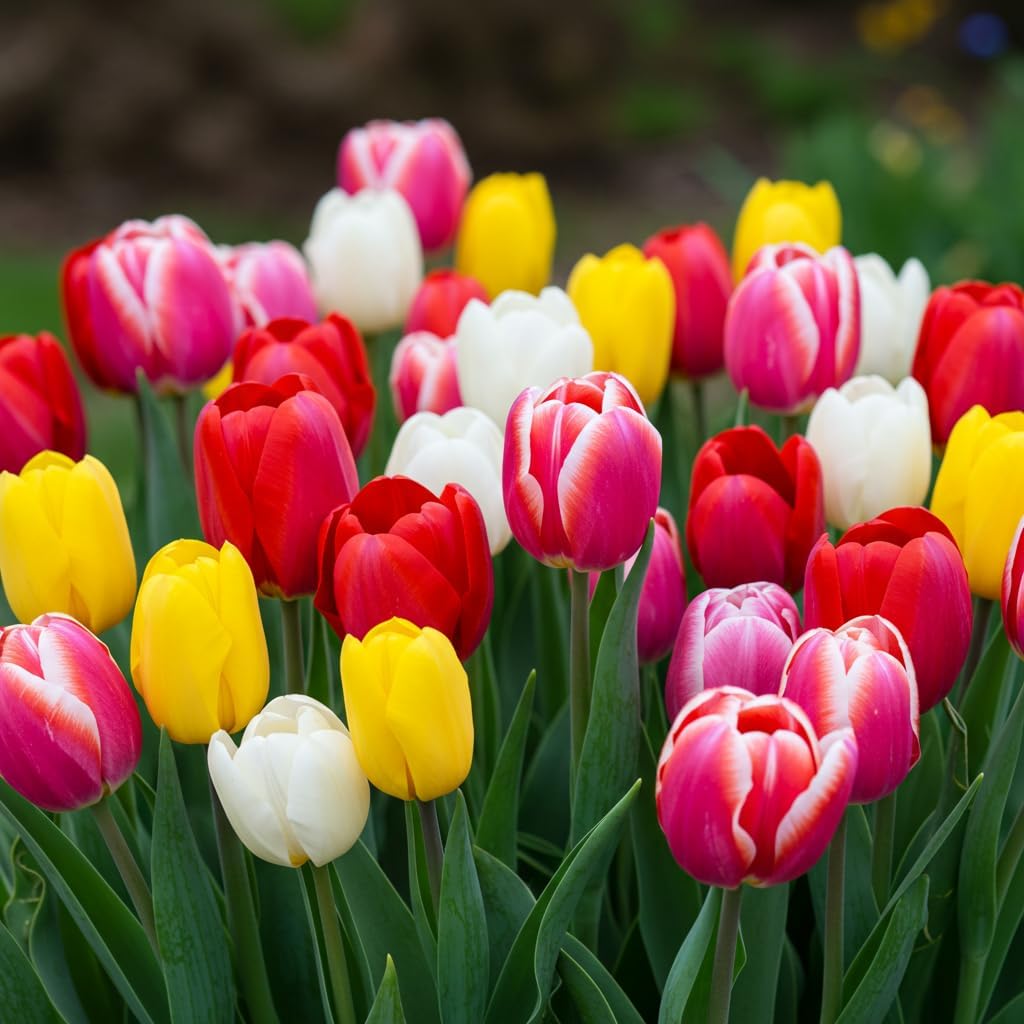 Mixed Color Tulip Bulbs for Planting (50 Bulbs)