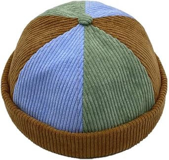 Men Hats Docker Cap Hats Beanie Sailor Cap Worker Hat Rolled Cuff Retro Brimless Hat with Adjustable