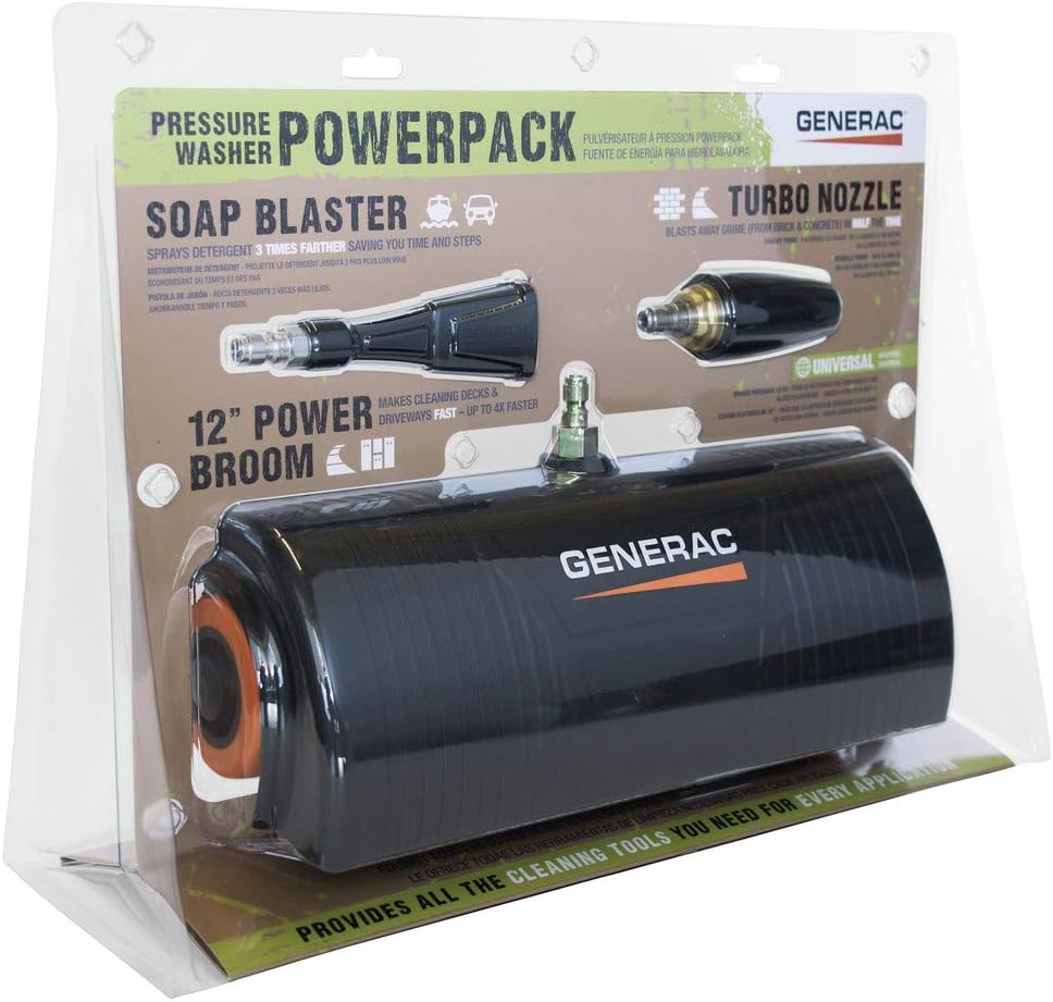 Generac 7666 PowerPack Cleaning Attachment Kit for Gas Pressure Washers - Enhance Cleaning Efficiency and Achieve Superior Results