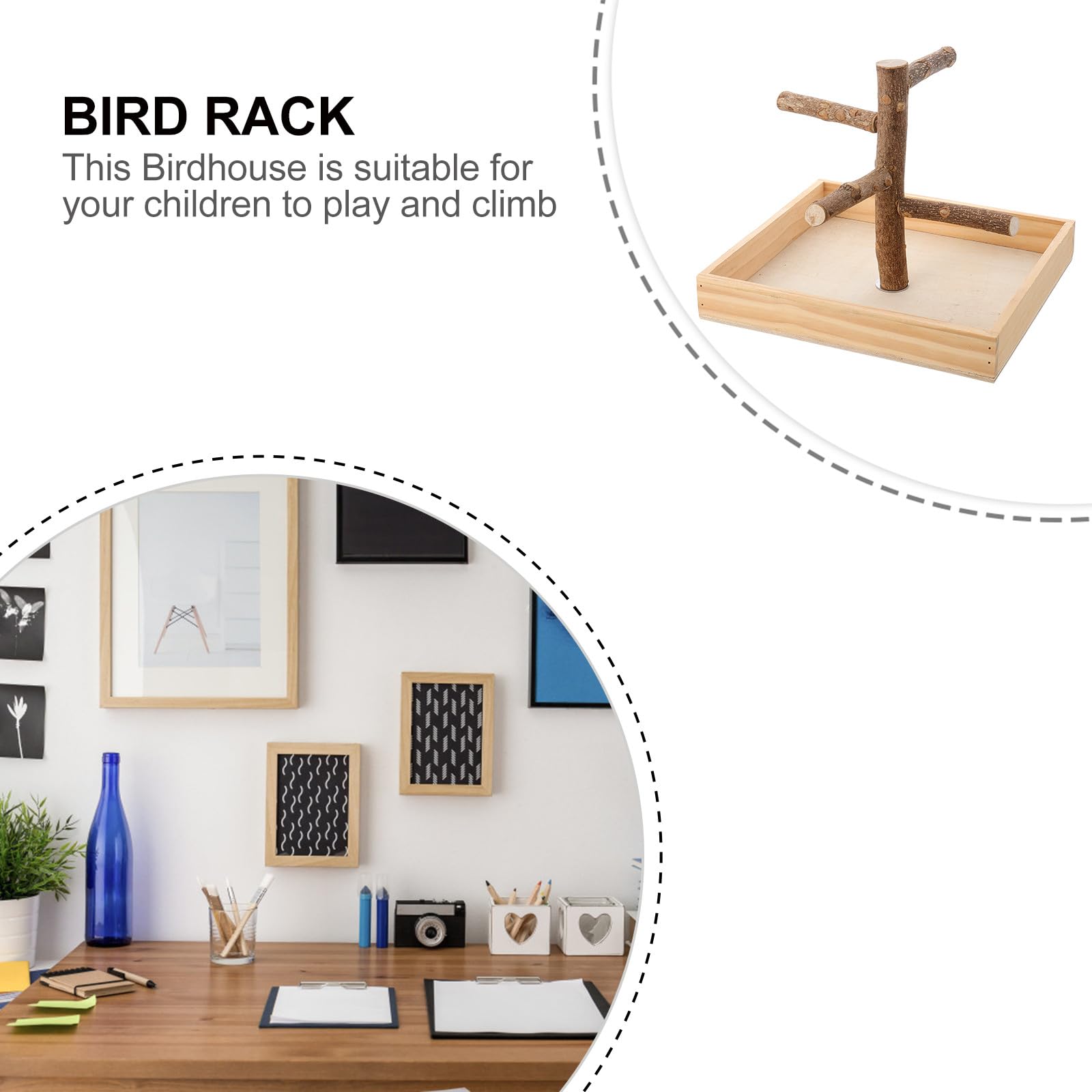 VALICLUD de Loros de Madera Pequeño para Jaula, Soporte de Percha para Pájaros, Ramas de Actividad para Entrenamiento, Accesorio Seguro para Periquitos y Cacatúas