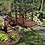 Kcelarec Wooden Garden Arch Bridge Footbridge Decorative Backyard Bridge with Double Safety Railings Outdoor Lawn Pond Bridge Walkway for Garden Yard