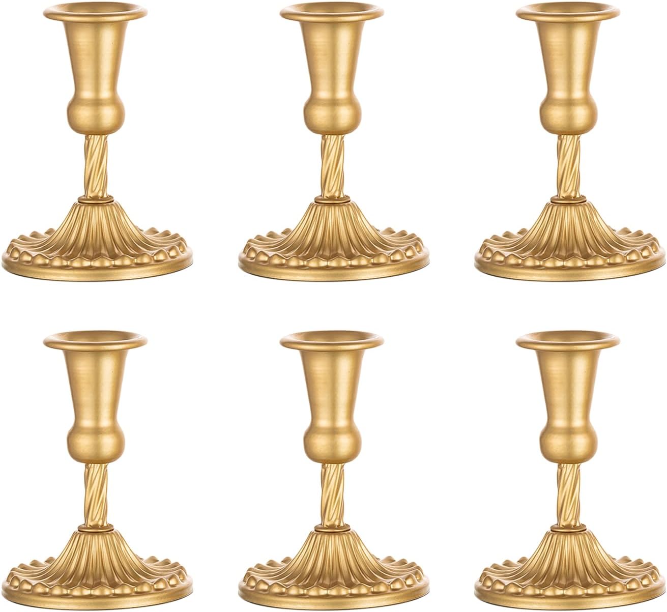 Sziqiqi Candlesticks Holders for Wedding Table Centerpiece 6Pcs Gold
