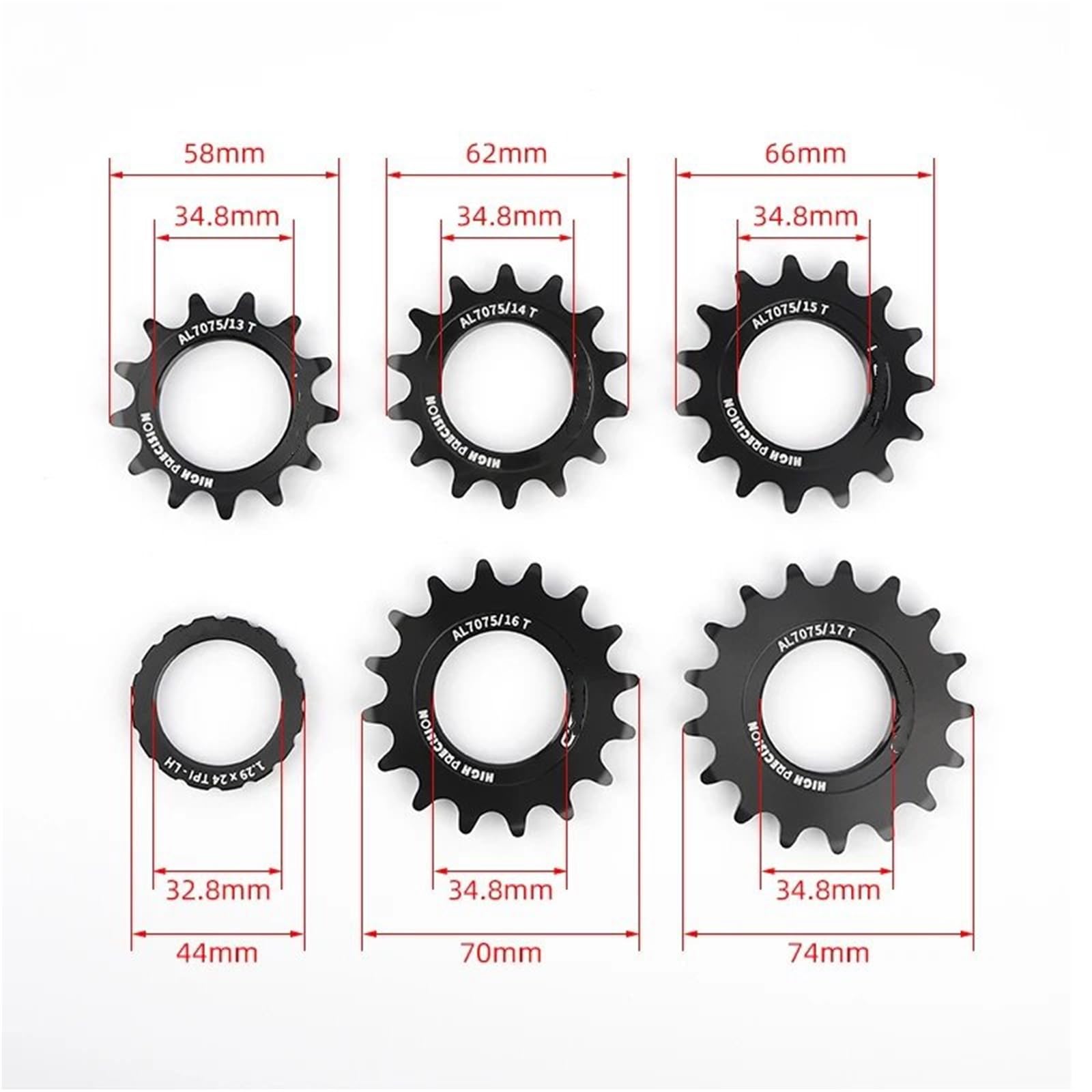 Stały bieg rowerowy wolnobieg 13T 14T 15T 16T 17T Pojedyncza prędkość Fixie rower zębatka aluminiowa stopowa części do kolarstwa torowego