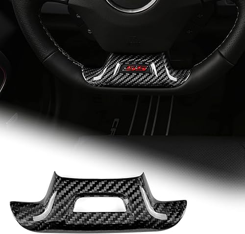 AIRSPEED Funda de marco de barbilla para volante Camaro de fibra de carbono, accesorios de moldura interior compatibles con Chevrolet Camaro