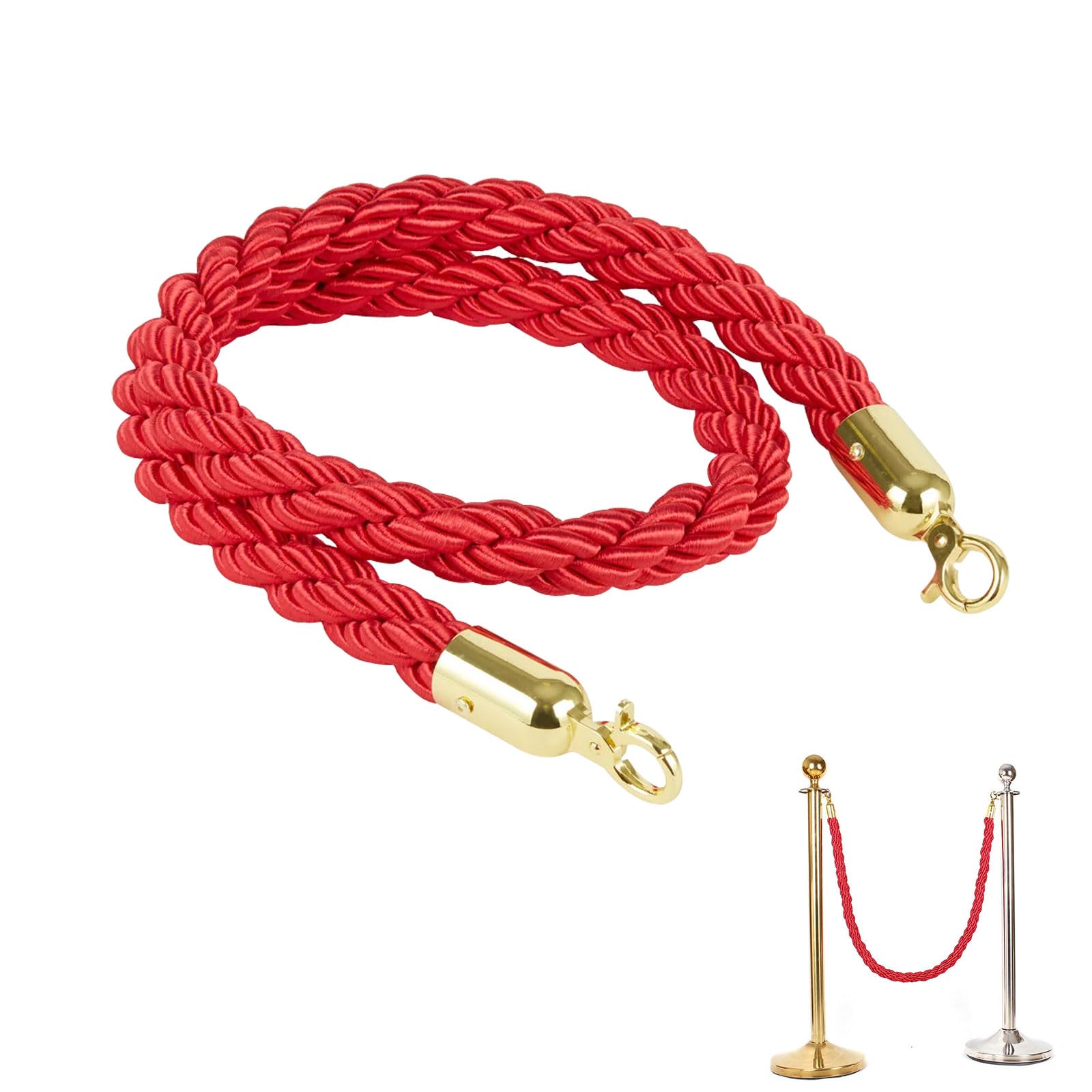 Cordone Velluto Rosso E Oro Per Transenne - Barriere Eleganti