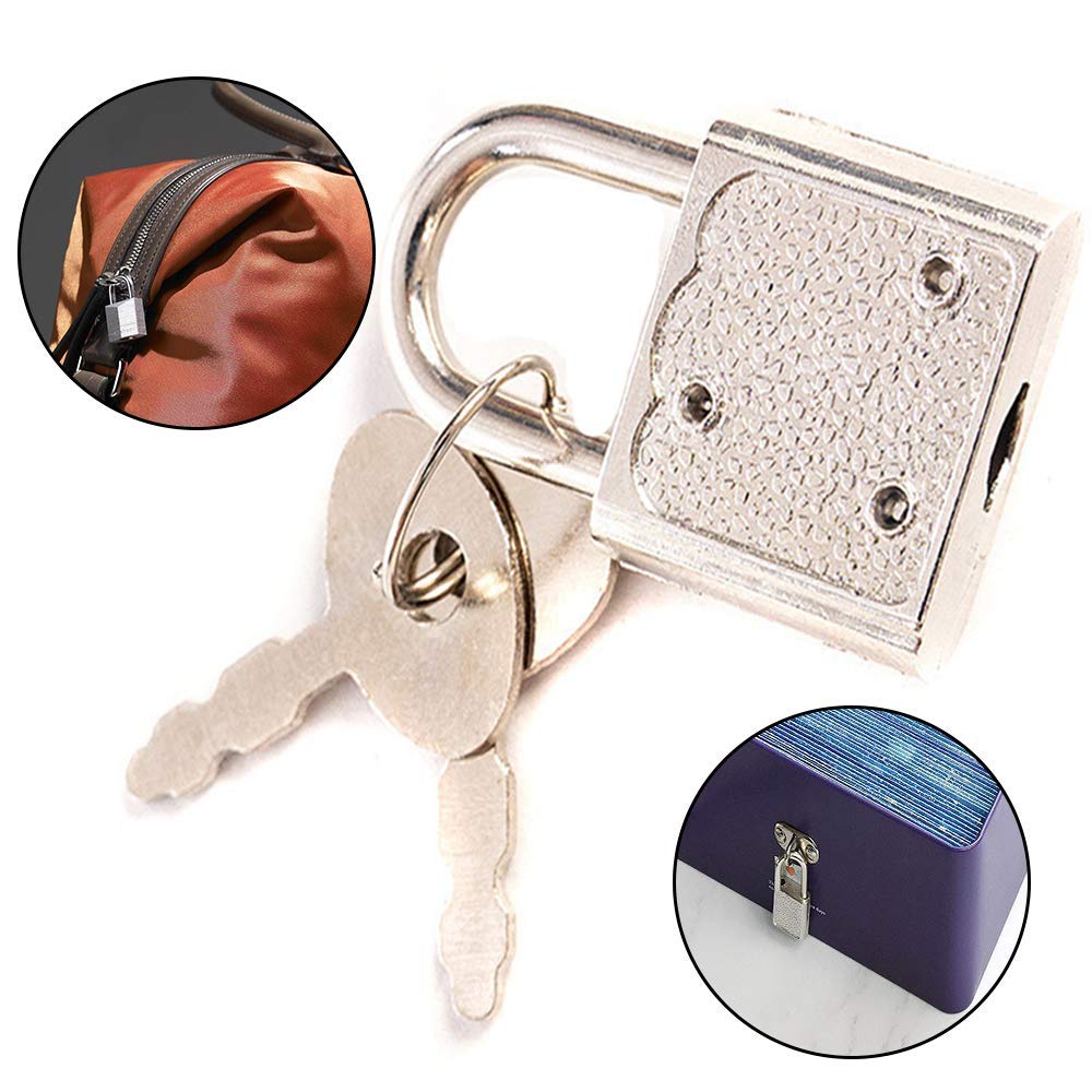Tsnamay 15 stuks mini-dagboek metalen sloten, mini-hangslot met sleutel voor koffer, schooltas, rugzak, bagageslot, brons
