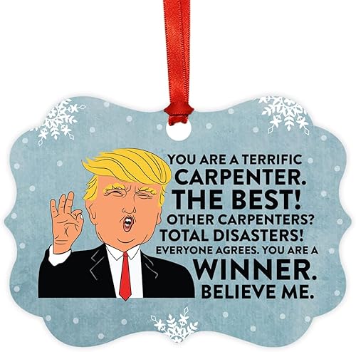 Miniatura 129 de Andaz Press Presidente Donald Trump Fancy Frame Recuerdo Adorno de Navidad, Regalo de broma de Técnico de Farmacia, 1 paquete, divertidas ideas