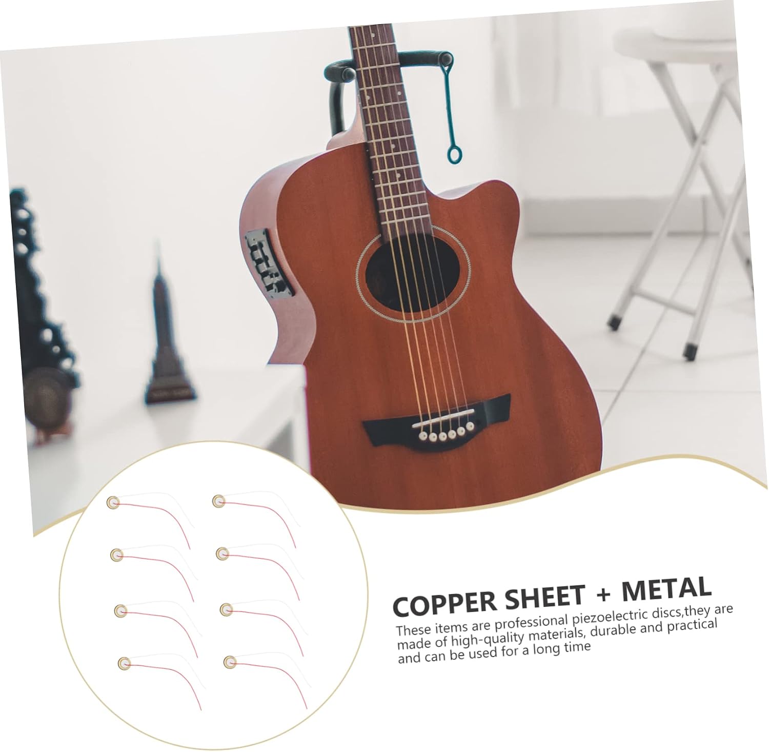 Hemoton 18pcs Piezo Disc Diaphragm Elements for Guitar Pickups Acoustic Instruments and More Versatile Ceramic Chips for Sound Sensors and Transducers