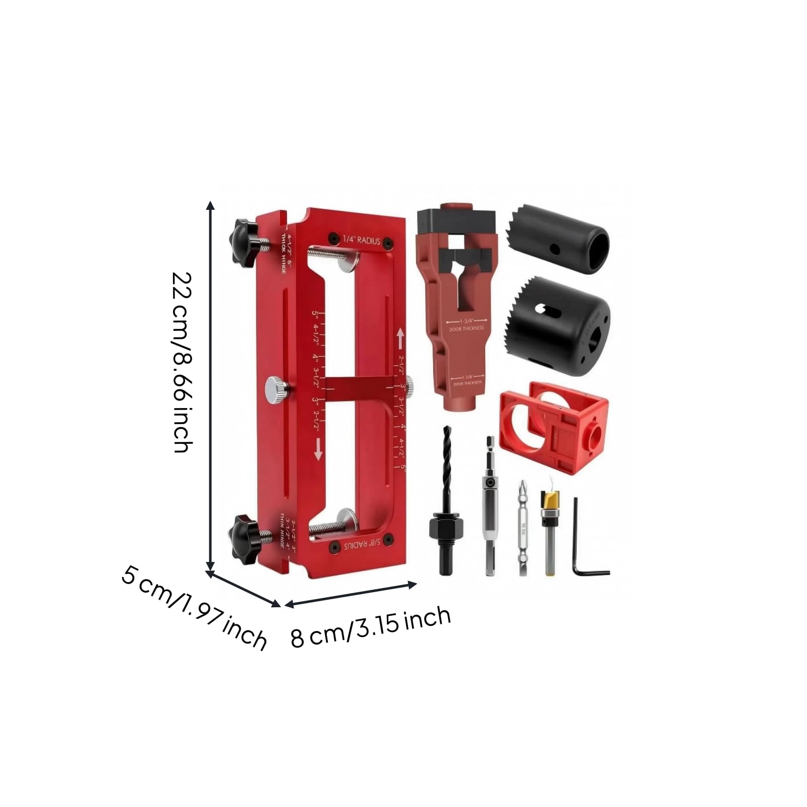 Kit Plantilla Gozne con Broca | Robusta, Plantilla Mortaja y Fresado Bisagras con Ajustable, Aficionados Al Bricolaje