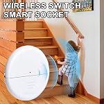 Wireless Motion Sensor Outlet and Plug, 15A 1500W Motion Activated Light Switch with Remote Control, No Wiring Required, Adjustable Delay Modes, 260FT Long Range for Indoor Outdoor Home Appliances