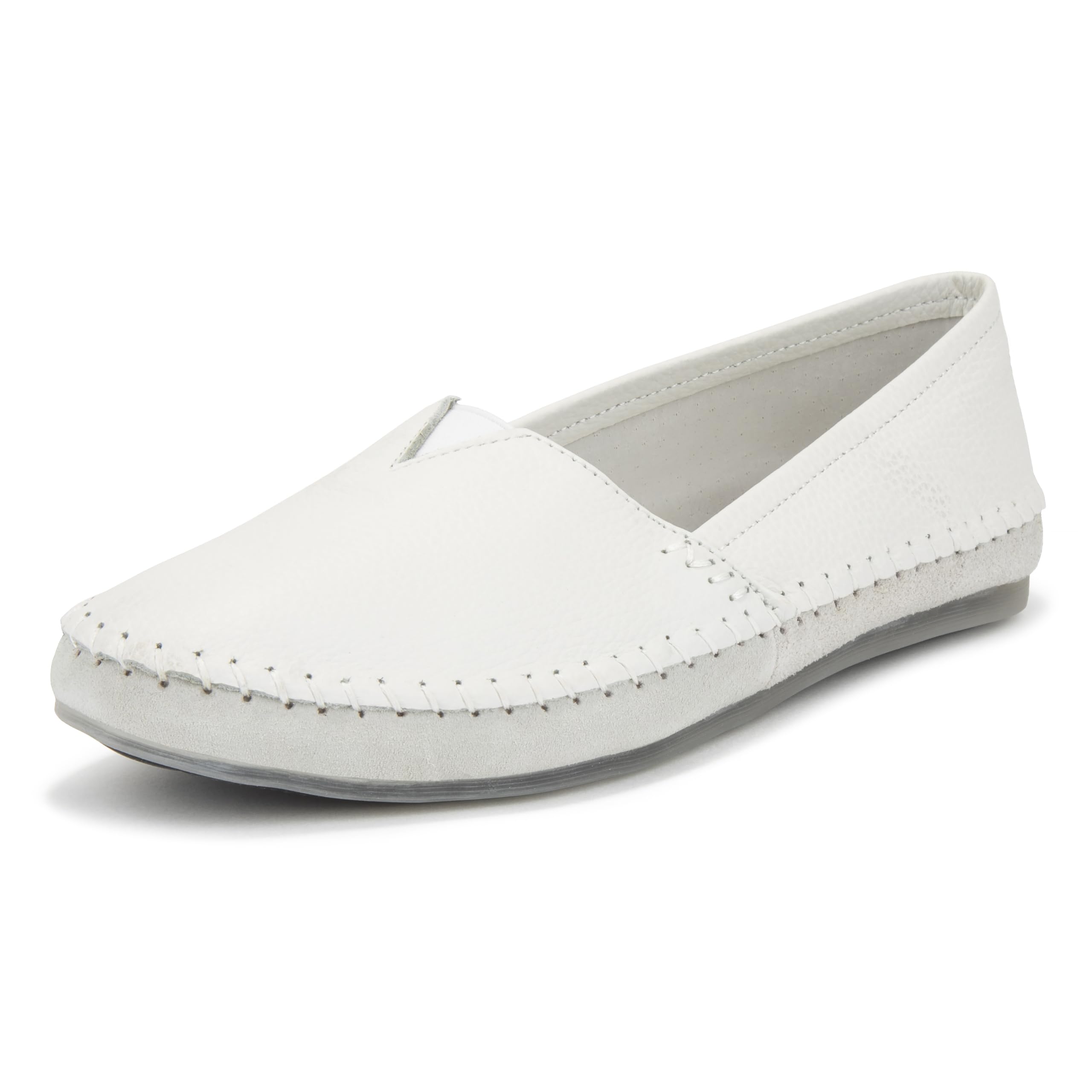 FILIPPO Schlupfschuhe Damen Sommer - Leder Slipper Damen - Barfuss Schuhe Frauen - Halbschuhe Weiss Leder