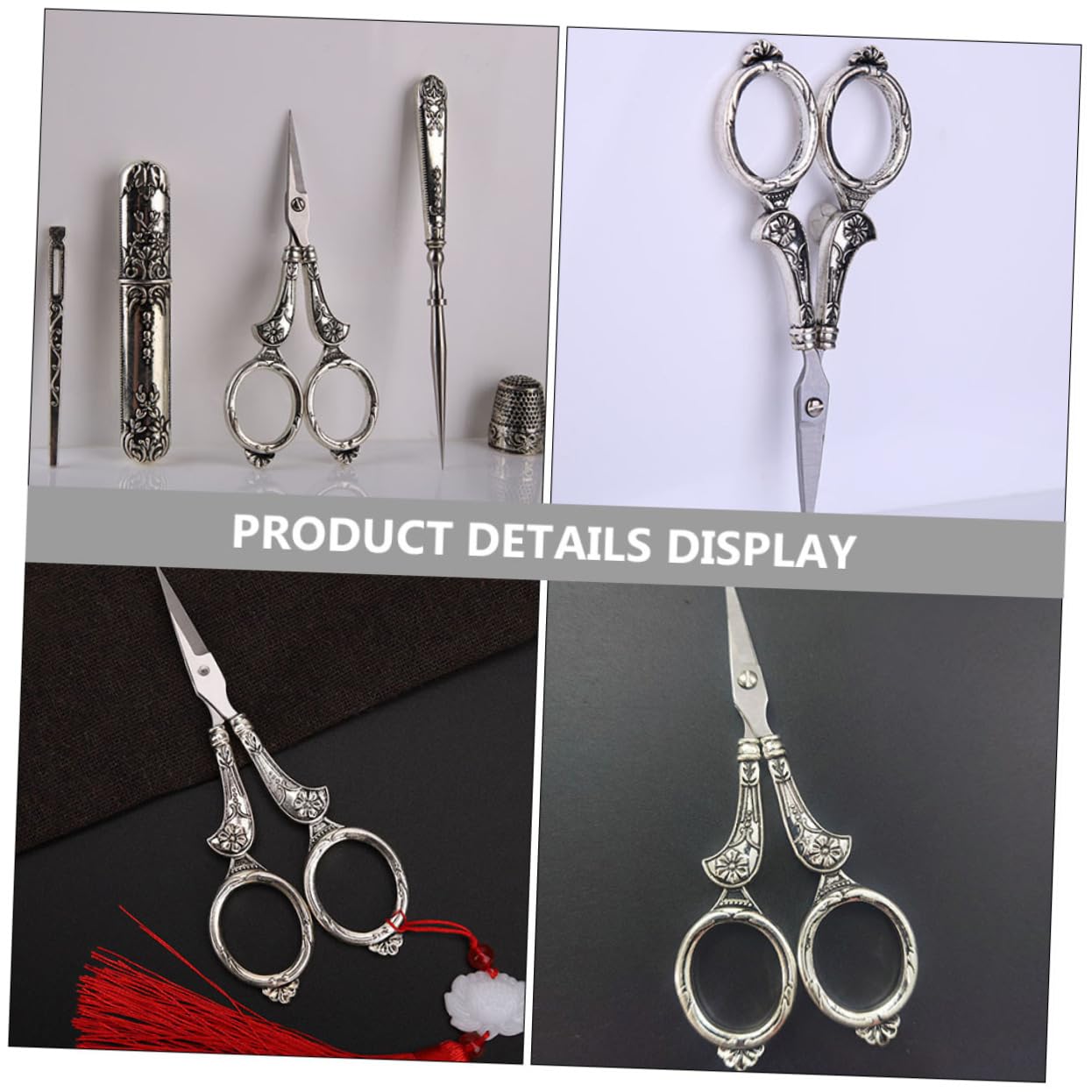 SEWACC 3pièces Ciseaux à Broderie Acier Inoxydable De Style Rétro Outil De Couture Léger Et Portable Pour Travaux Manuels Broderie Et Couture