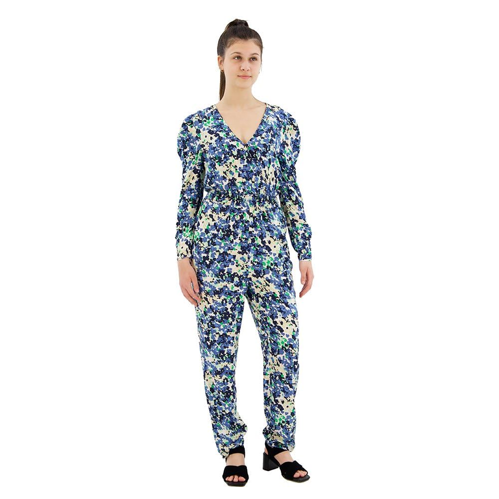 Pepe Jeans Damski kombinezon z nadrukiem Casandra, niebieski (Sea Blue), L, Niebieski (morski), L