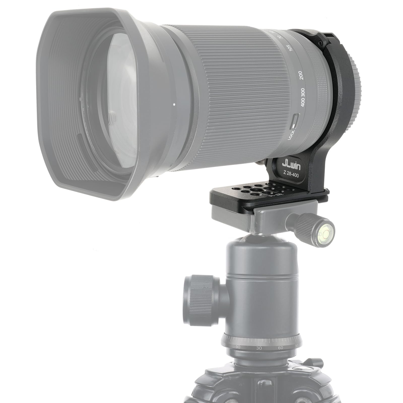 FOTGA Metall-Stativhalterung Objektiv Stativschelle Halterungsring 70mm für Nikon NIKKOR Z 28-400mm f/4-8 VR Objektiv, unten mit 1/4" & 3/8" Schnellwechselplatte für Acra-Swiss Stativ