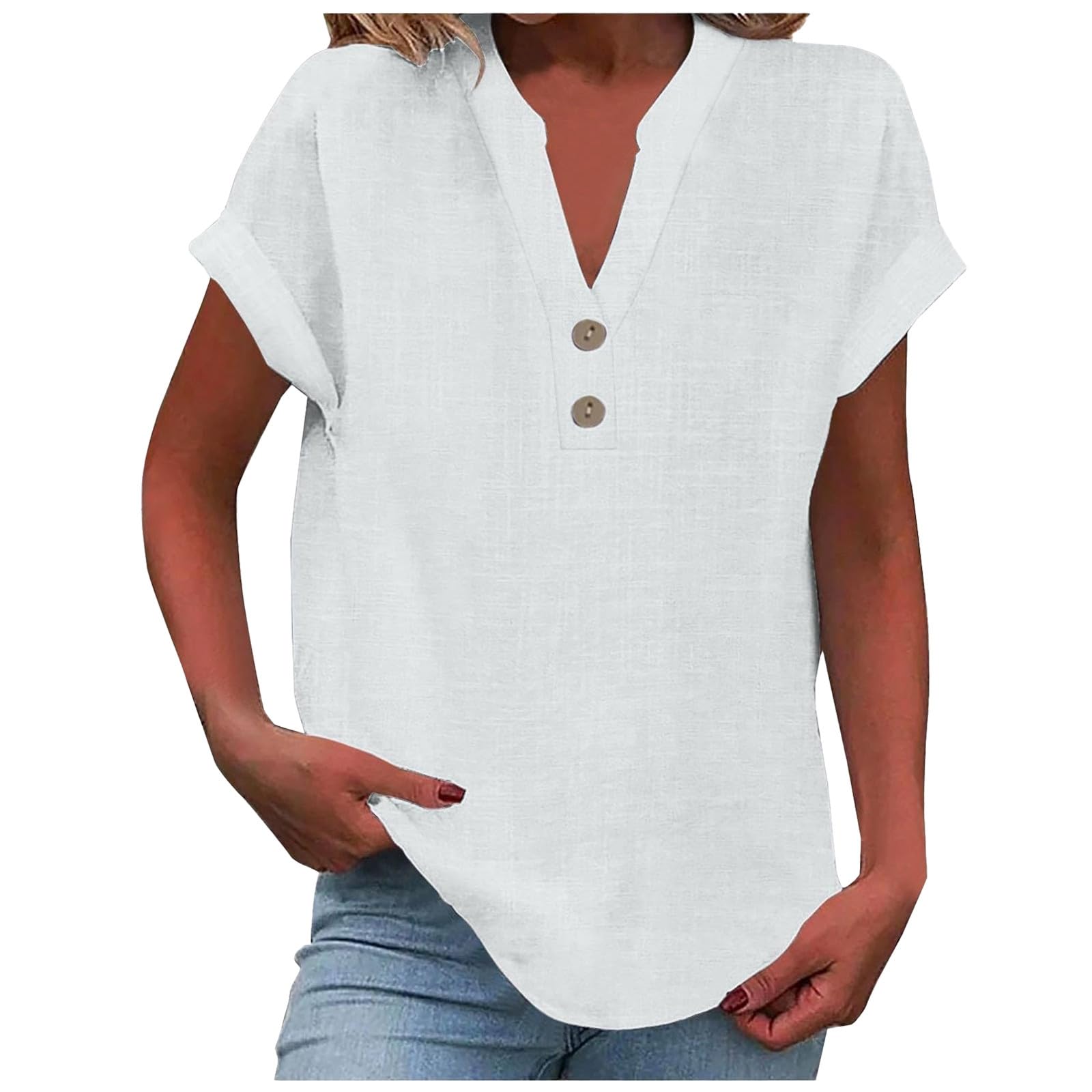 BLENCOT Canottiera estiva da donna, con scollo a V, senza
