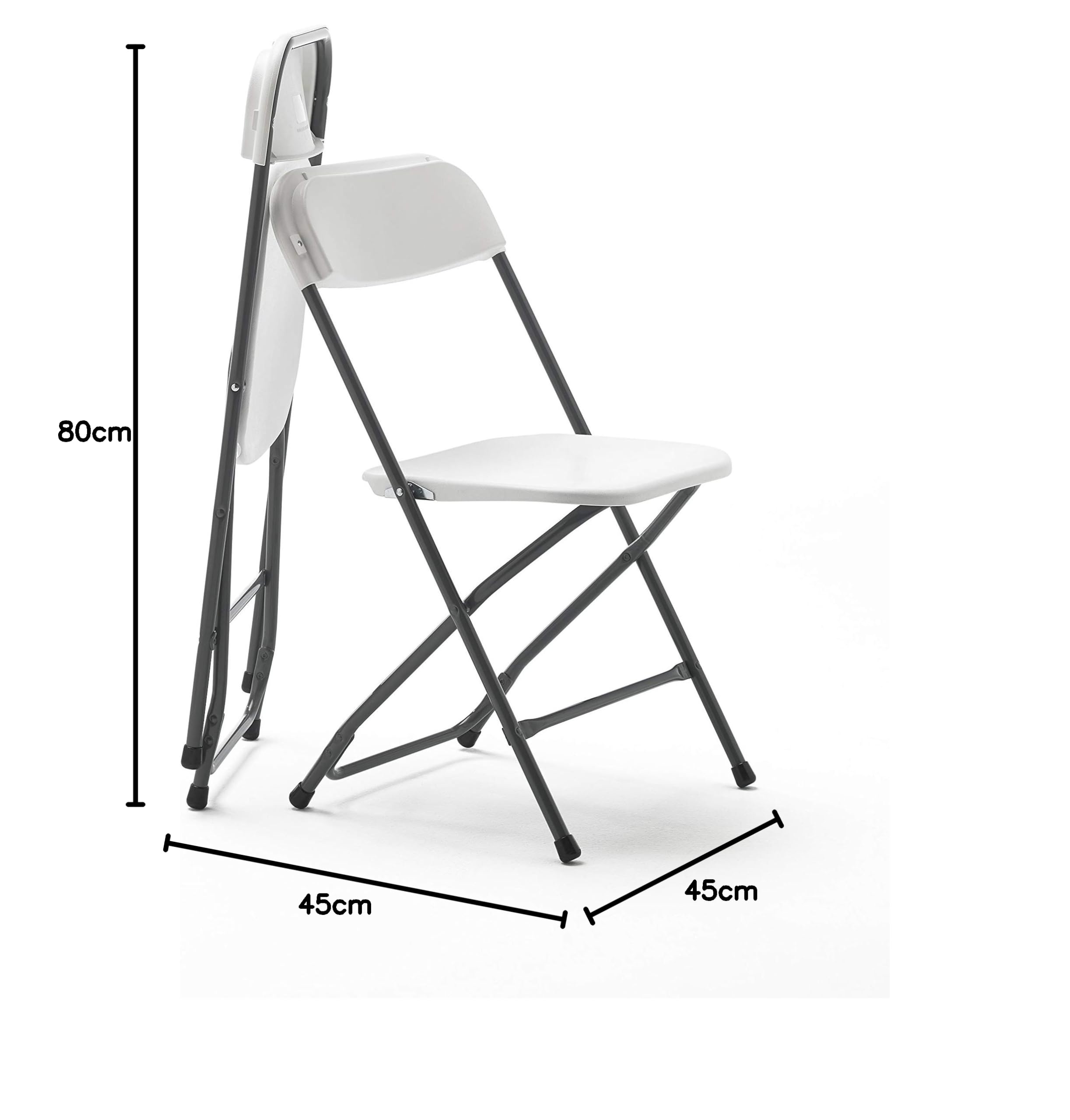 KG KITGARDEN - Pack de 2 Sillas Plegables Multifuncionales, 80x45x45cm, Blanco