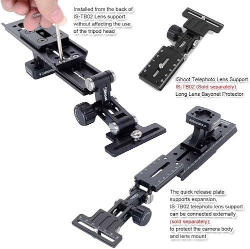 Miniatura 9 de iShoot Soporte de pie para soporte de lente compatible con Nikon Z 15.748in f2.8 TC VR S, Z 23.622in f4 TC VR S, Z 31.496in f6.3 VR S, soporte de