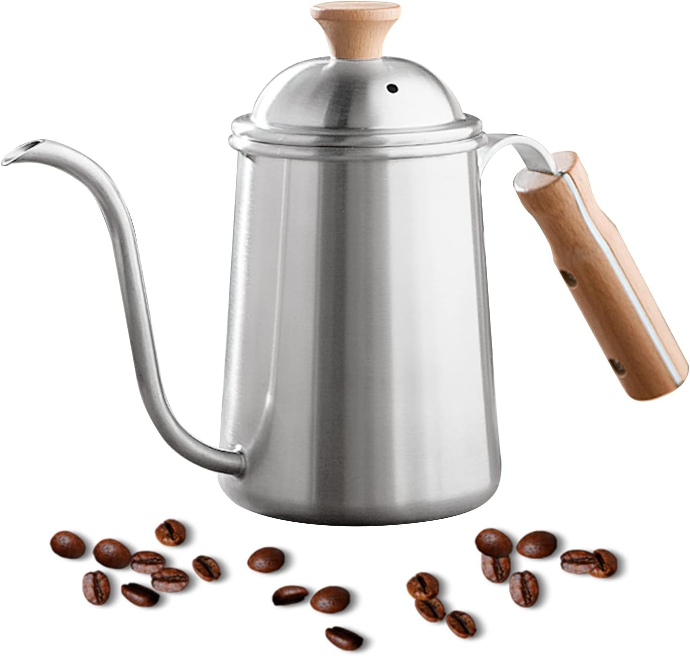 Pour Over Coffee Maker, Stainless Steel With Wooden Handle 600ml