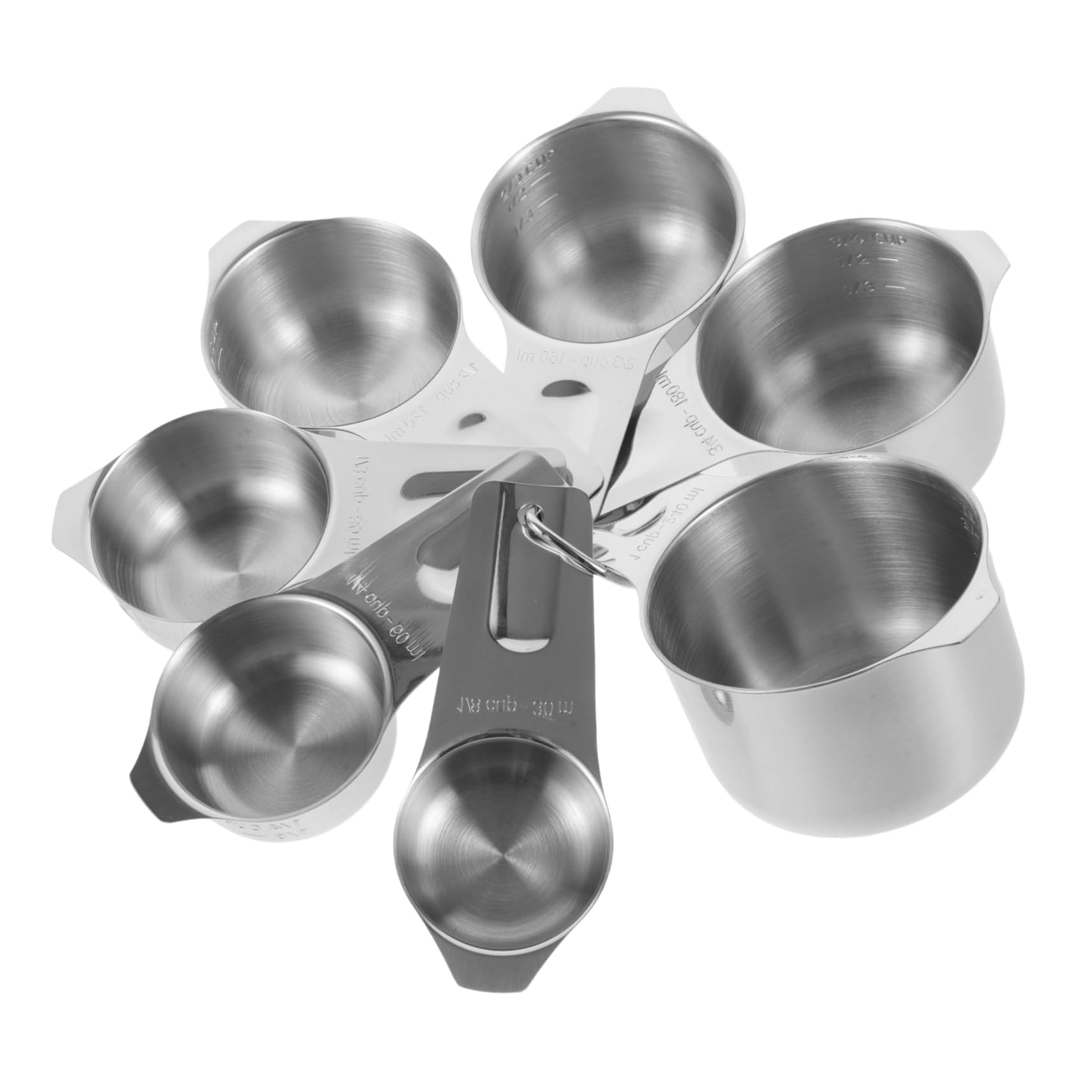 Mikinona 1juego Tazas Medidoras De Acero Inoxidable Para Cocina De Apilables Precisas y Versátiles Para Repostería y Cocina Para Ingredientes y Especias