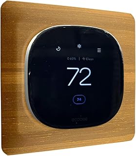 Chestnut Wood Square Wall Plate for Ecobee Smart Thermostat Enhanced and Premium Cover Trim Backplate