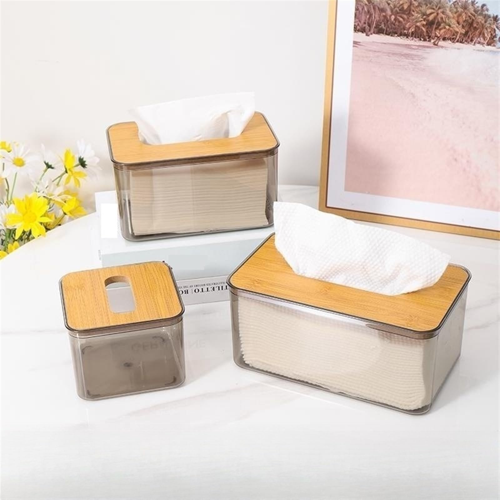 Nowoczesny japoński styl pojemność wielofunkcyjne drewniane pudełko na chusteczki kreatywny salon biurko serwetka papierowe pudełko blat (średni)