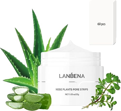Tiras de poros de nariz, máscara removedor de puntos negros, máscara removedora de cabeza negra y 60 tiras de nariz, máscara de limpieza profunda,