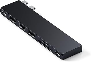 Satechi USB-C Pro Hub Slim (Midnight) 7 in 2 Multifunction USB 4 Port, 4K 60Hz Output, USB3.2 Gen 2, SD/Micro SD Card Reader, 100W PD Charging, USB-A 10Gbps High Speed Transfer USB-C Data Port