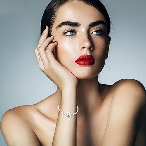 Miniatura 3 de HappyStar Dijes de alfabeto completo AZ de plata esterlina 925 para pulseras y collares, joyería para mujer, regalo