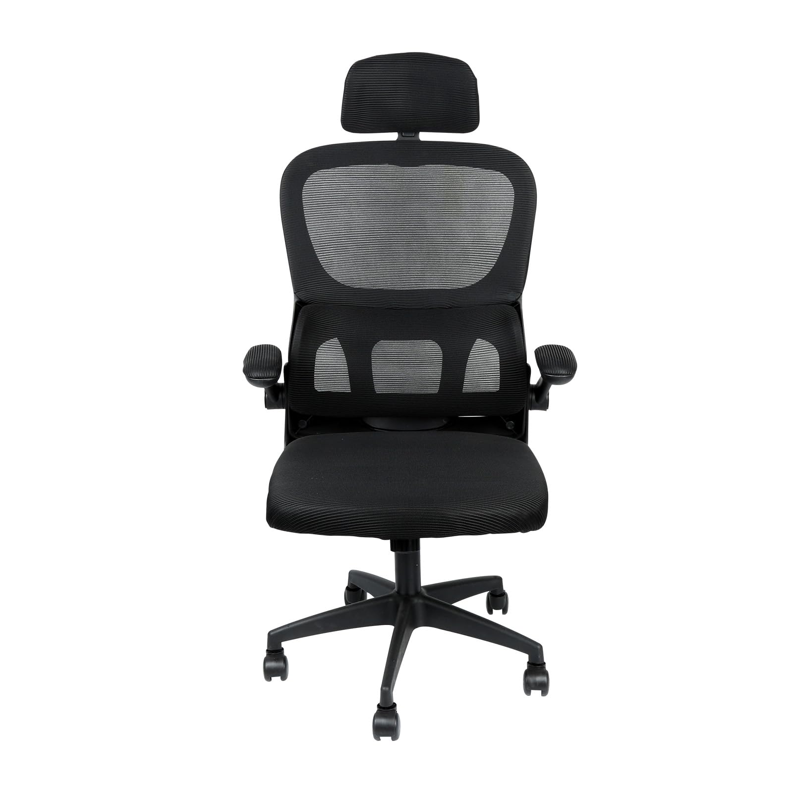 LANTUS Ergonomiczne krzesło biurowe, oddychająca siatka, regulowane podparcie lędźwiowe, oddychające siedzisko z siatki, ergonomiczne krzesło regulowane zagłówek i podłokietnik, 125 x 65,5 x 64 cm