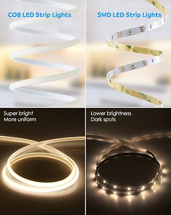 Aclorol 100FT Outdoor COB LED Strip Lights Waterproof Warm White 110V 120V