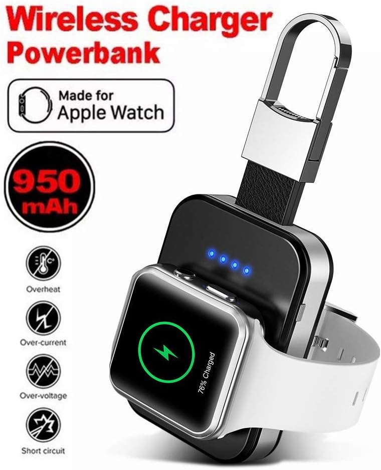 Portable iWatch Charger Magnetic Wireless Charger 950mAh Pocket Power Bank Compatible for Apple Watch Series 5 4 3 2 1 44mm 40mm 42mm 38mm
