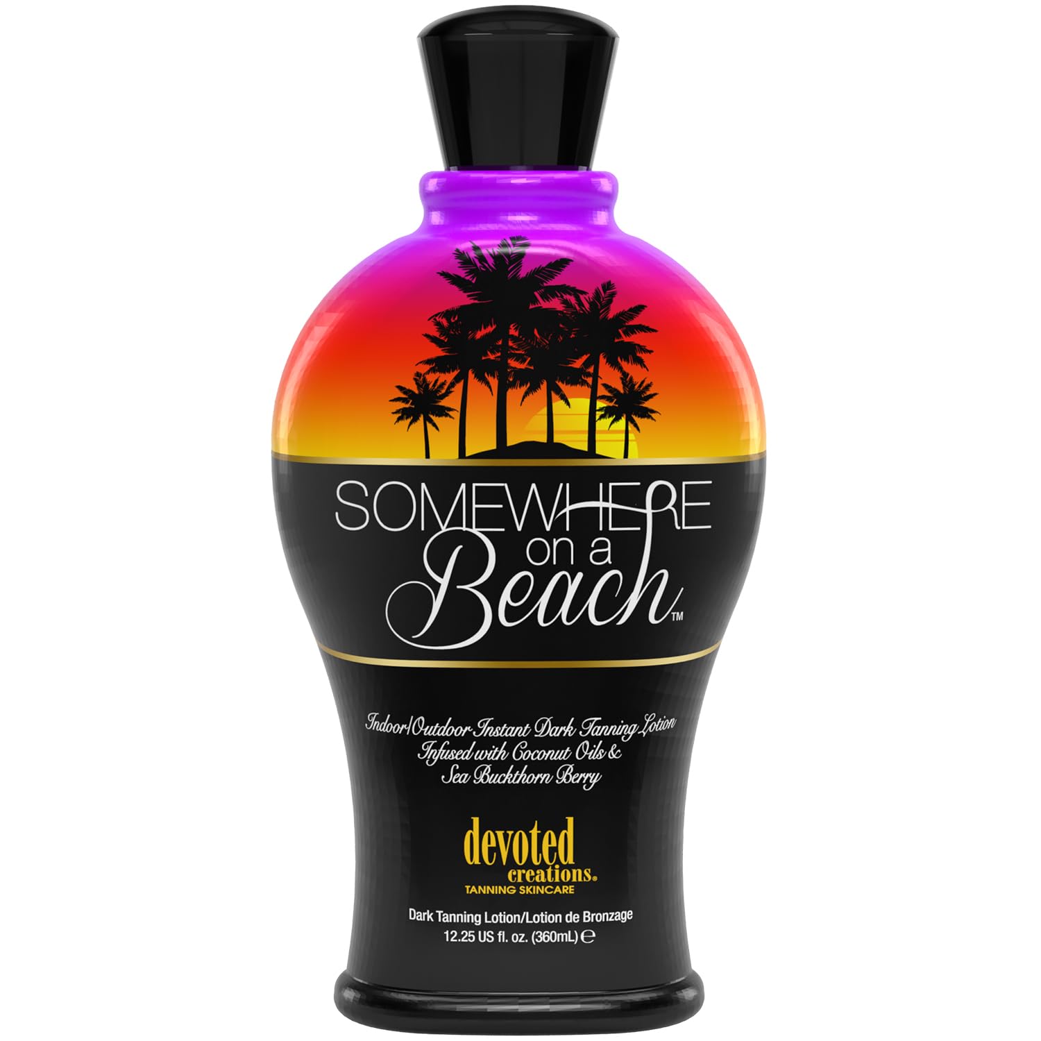 Somewhere on a Beach, Indoor Outdoor, Instant Dark Tanning Lotion 12.25 Ounce