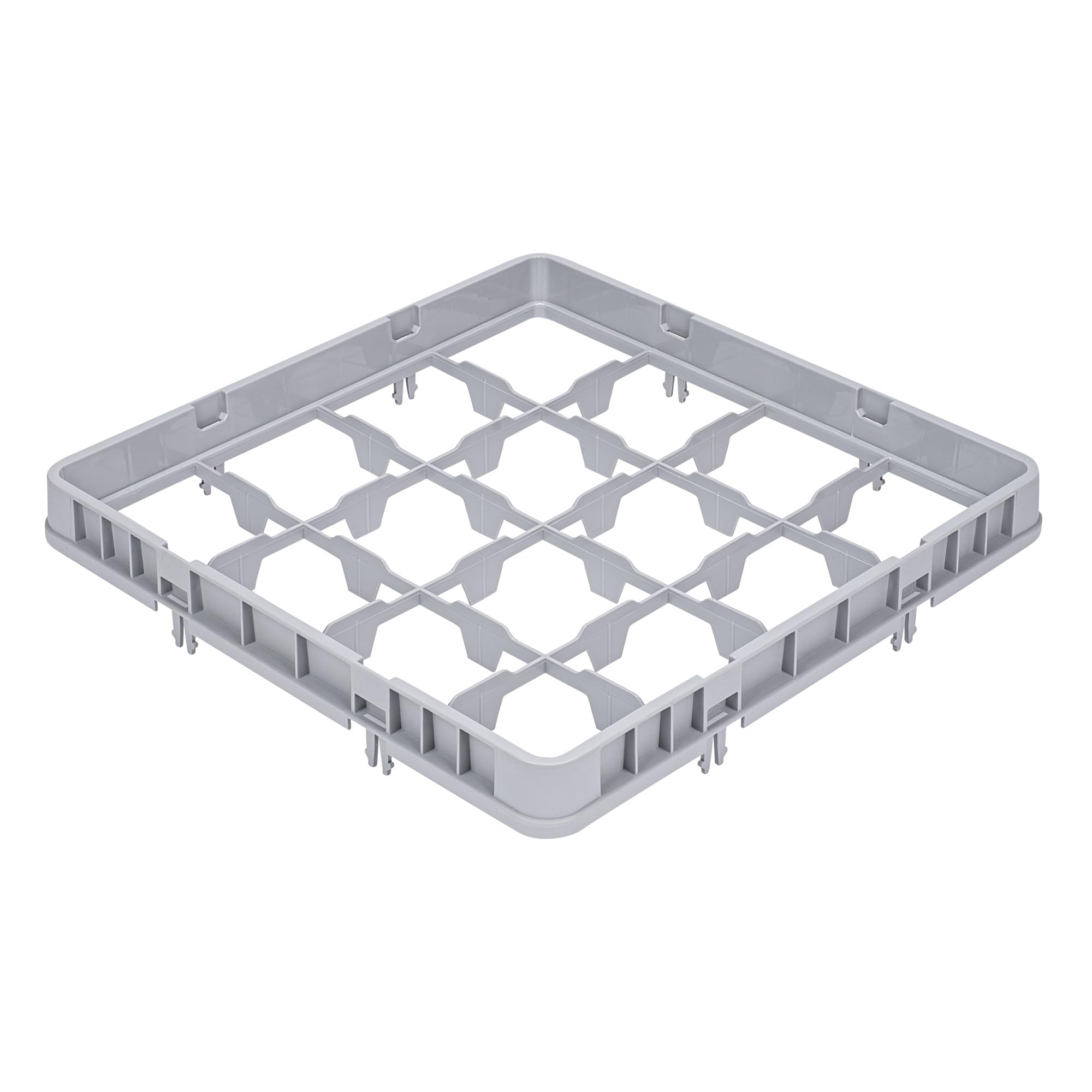 Restaurantware Propre Tek Prolongateur de rack en verre professionnel demi-goutte, 1 pièce 16 compartiments en polypropylène robuste pour lave-vaisselle, restaurants, cafétérias et cuisines