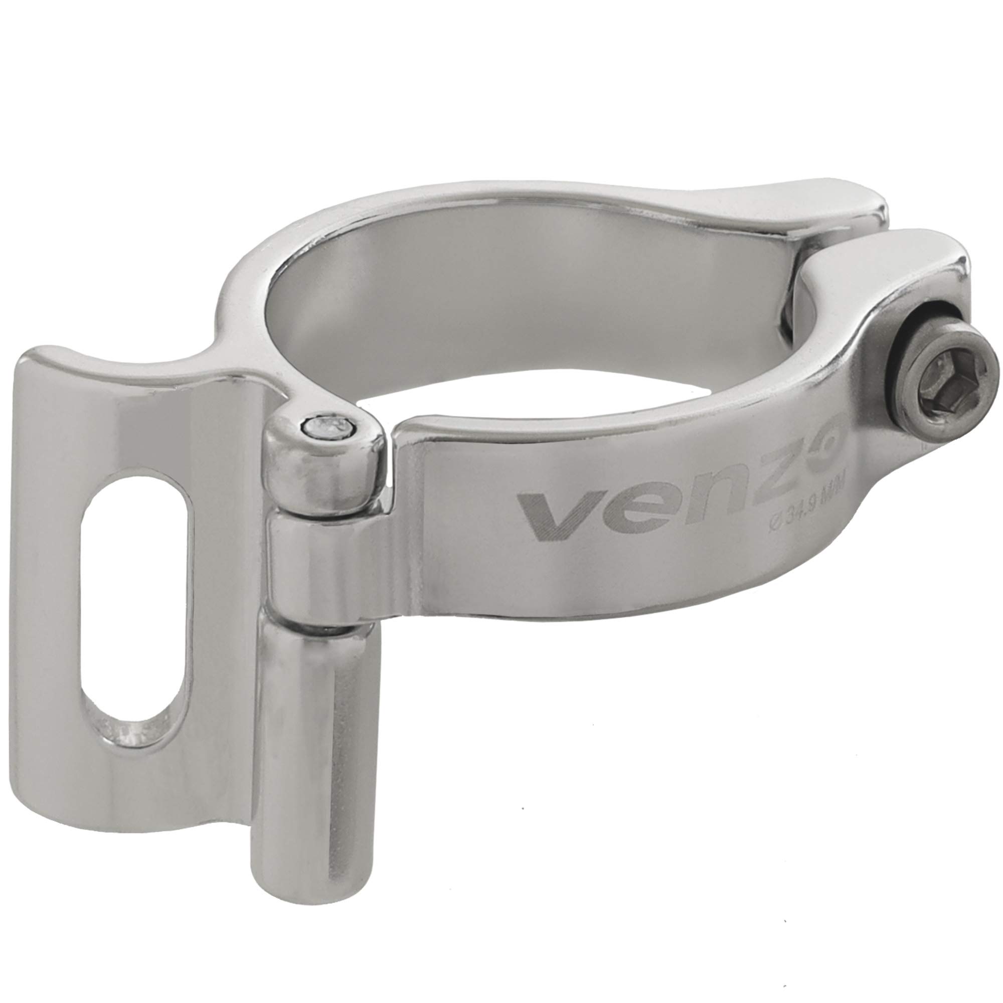 VenzoBike Adjustable Braze-On Front Derailleur Adapter Clamp for MTB Road Bicycles - Compatible with Shimano Sram