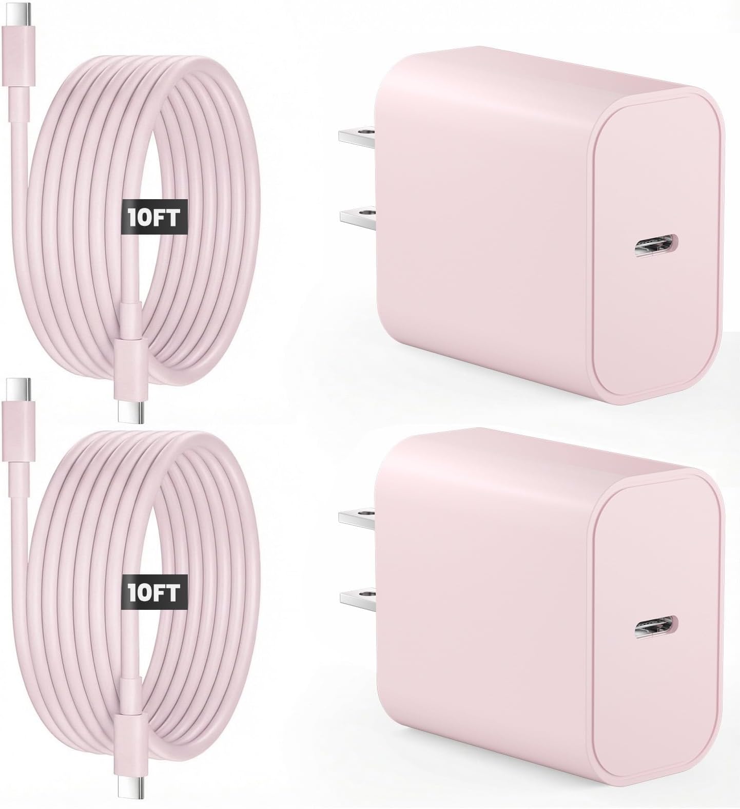 iPad Charger Fast Charging, 20W USB C Charger Block with 10FT USB C to C Cable for iPad Pro 13/12.9/11 inch, iPad A16 11th/10th, iPad Air 13/11 inch M4/M3/M2/5th/4th, iPad mini 7/6 (Pink)