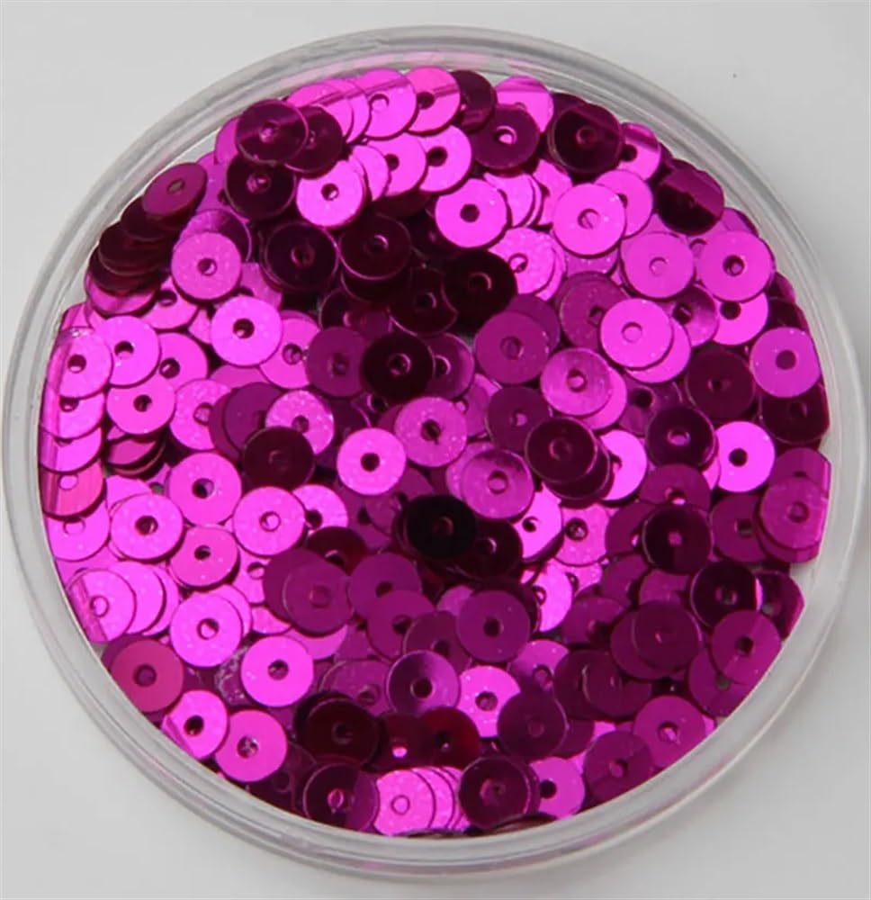 3mm 4mm 5mm 6mm 8mm 10mm Sequins Flat Round Loose Sequins Crafts Sequins Suitable for Sewing Clothes Decoration DIY Accessories Sequins(Plum red,10mm 20g) โ image 1