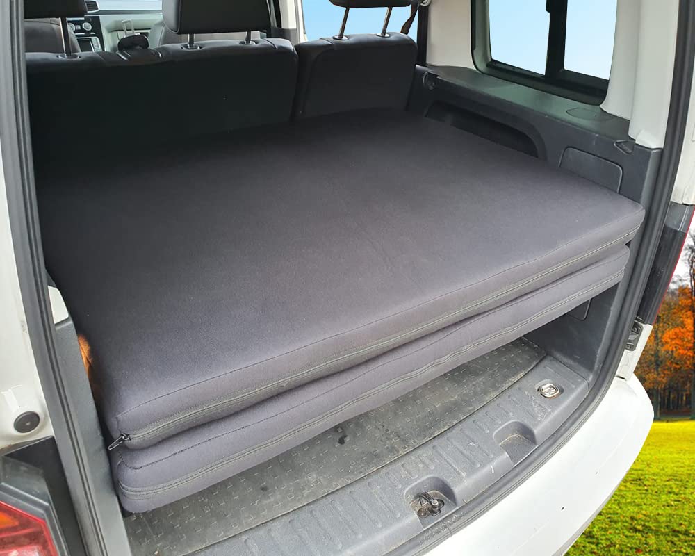 BREMER SITZBEZÜGE Matelas Pliant Compatible avec VW Caddy à partir de 2003-2022 - Extension de lit - Accessoires de Camping - Lit de Camping-Car - L180 x l 110 x H 10 cm - Système de Pliage
