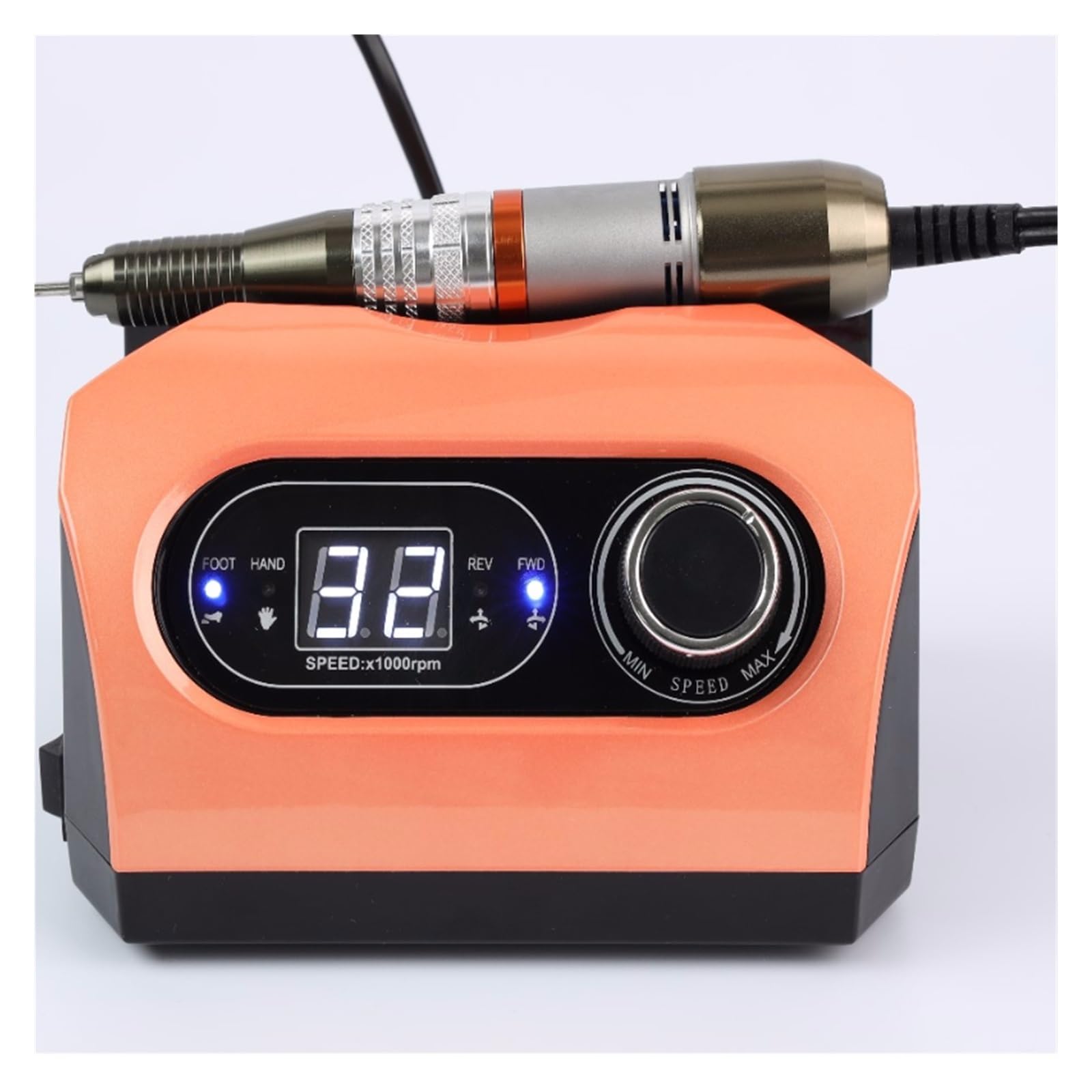 Taladro eléctrico profesional for el cuidado de las uñas los dedos pies, Kit manicura y pedicura, taladro for limas Potente y eficiente(Oranje)