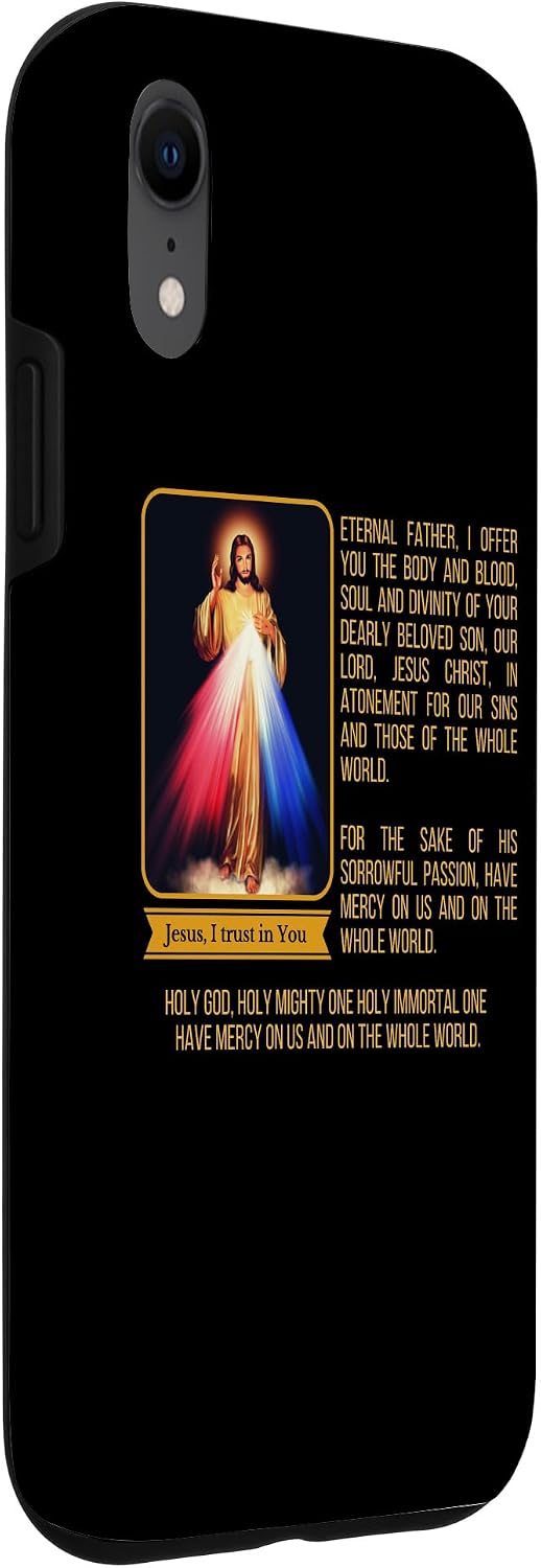 Divine Mercy Jesus Image Chaplet Novena Prayer Catholic Case for iPhone XR