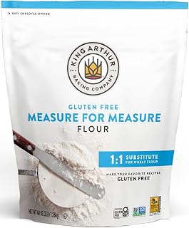 King Arthur Measure for Measure Gluten-Free Flour: 1:1 All-Purpose Wheat Substitute, Non-GMO Kosher 3lb Bag for Cookies Cakes Muffins