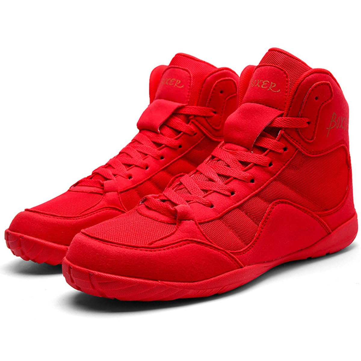Scarpe da Boxe Uomo Donna Stivaletti da Wrestling Antiscivolo Traspirante per Arti Marziali, Atletica, Fitness, Bodybuilding