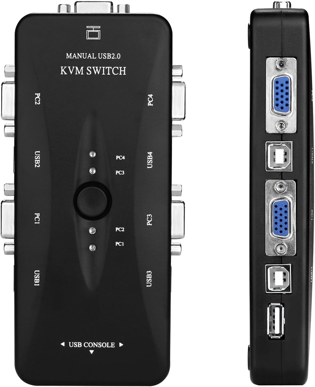 GR Deals 4 Ports USB KVM VGA Switcher, USB 2.0 KVM Switch Box Adapter, One-Button Swapping, 4 VGA Cables not Included, Ideal for PCs, Keyboard, Mouse, Scanner, Printer & More.(Black) (B0CCLPZ2C8) Amazon Price History, Amazon Price Tracker