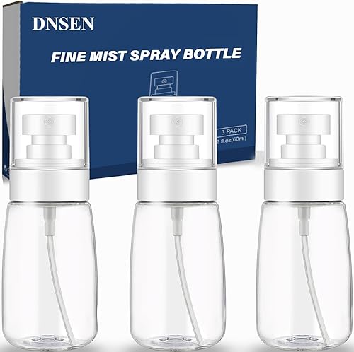 Miniatura 7 de Paquete de 3 botellas de spray de 2 onzas líquidas, botella vacía pequeña de niebla fina, botellas transparentes de tamaño de viaje, botella de