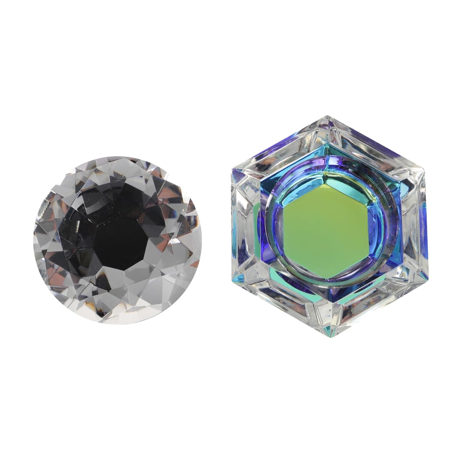 Nail Art Crystal Cup Lid Acrylic Liquid Powder Pen Wash Container White Glass for Manicures for Home and