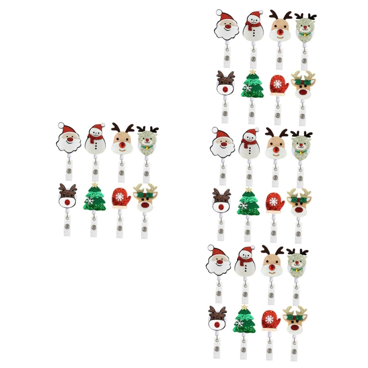 32pièces Porte-badge Rétractable Thème Noël Pour Enseignants Et Étudiants Accessoire Pratique Pour Cartes Identité Et Événements